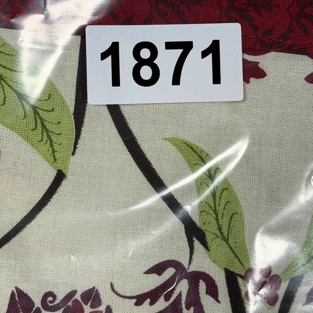 Now Designs Burgundy Christmas Partridge Bird Pear Cotton Half Apron Pockets - Picture 8 of 8